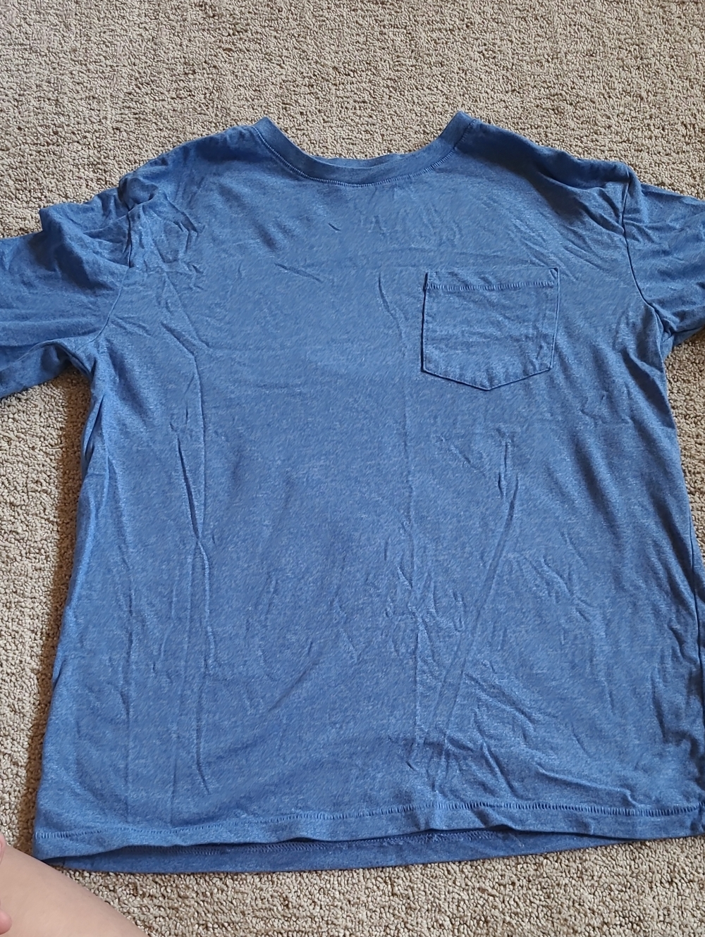 Old Navy Heathered Blue Crewneck Pocket Tee